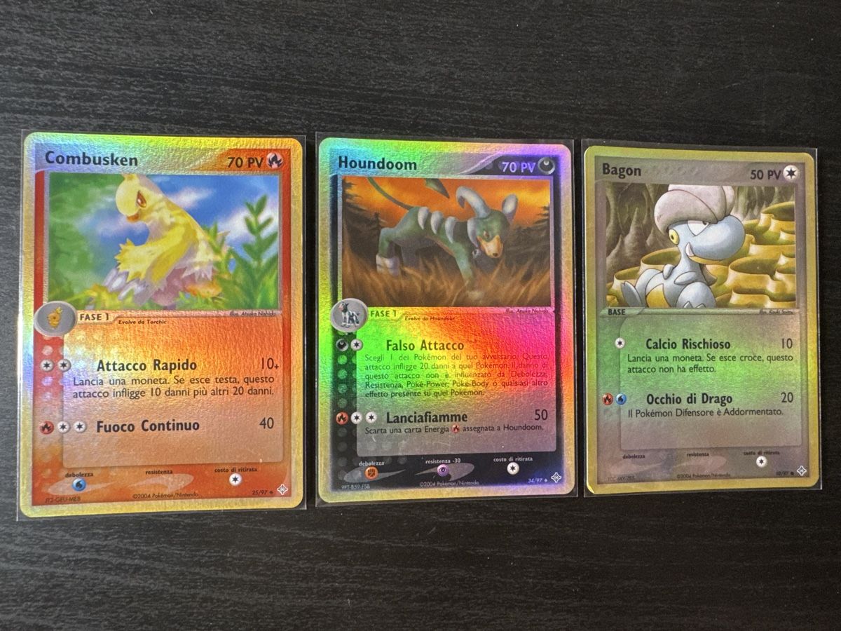Pokémon Carte collezionabili: Combusken Houndoom Bagon Holo Reverse Ex Dragon #25 #34 #50 – Usato da Belprahon venduto da Rob_ain