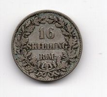 (419) Dänemark, 16 Skilling, 1856, ss