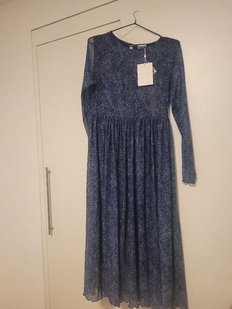 Blaues Maxikleid mit Muster Gr. XS, Nümph, ungetragen