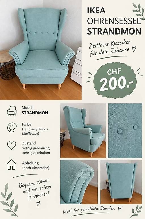 Poltrone: Strandmon Ohrensessel – Usato da Rothenburg venduto da Ficus01