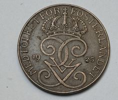 Pièce 5 Ore 1925 Suède 5 Kronor 1925