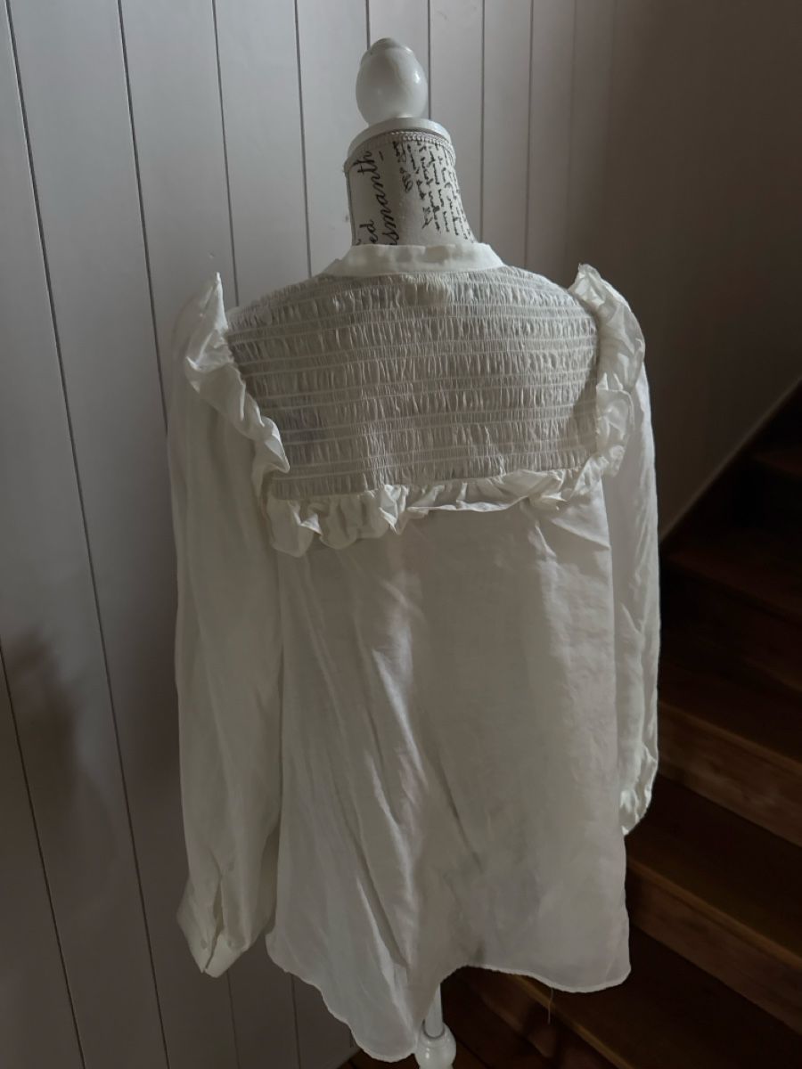 H&M Camicette: Weiss-creme H&M Bluse mit Raffung Gr. L – Nuovo (secondo la descrizione) da Cham venduto da matap1 2