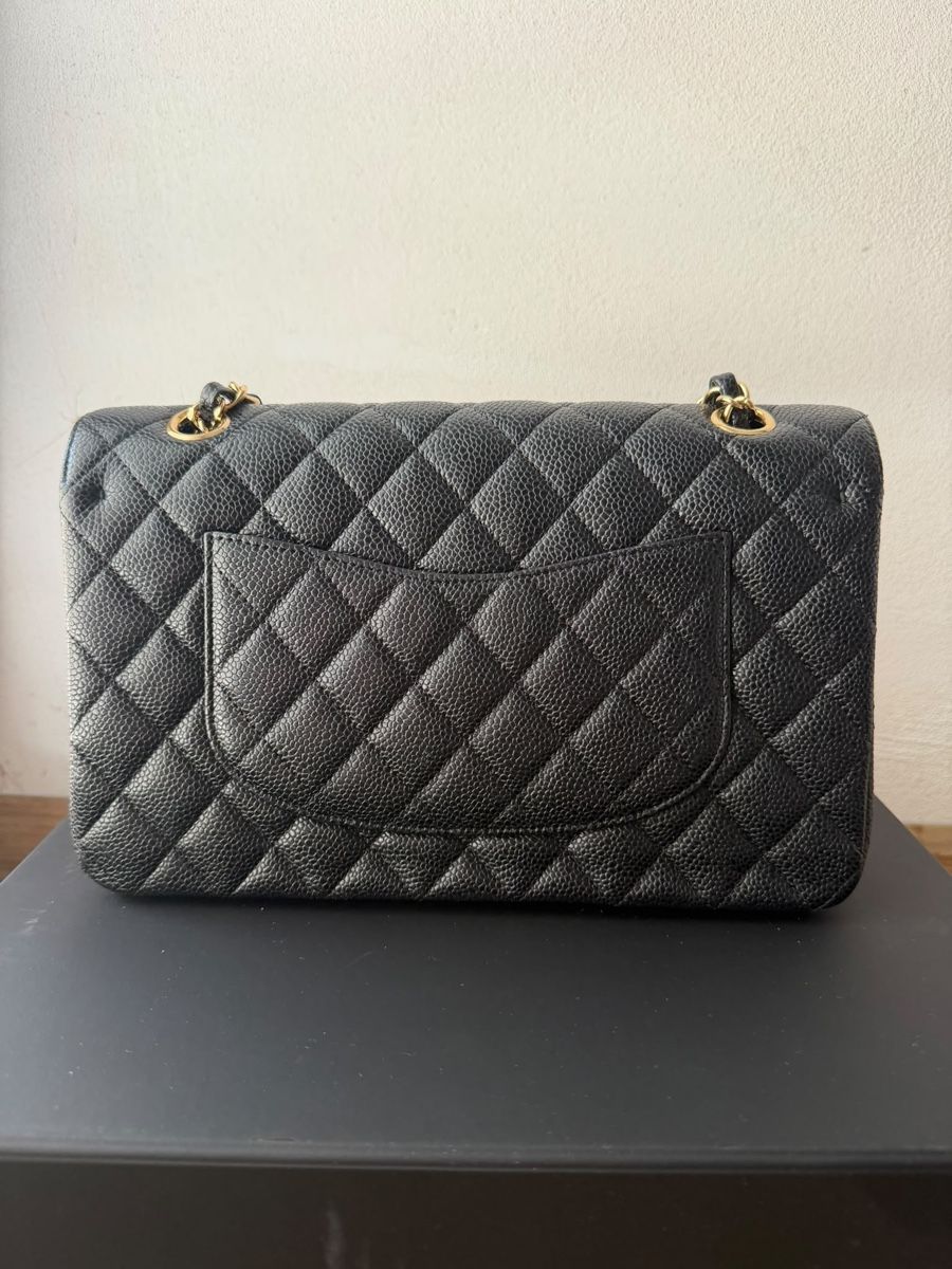 Chanel Borse da donna: Chanel Classic Timeless Medium Double Flap Black Caviar – Usato da Münchenstein venduto da watchpatrol 1