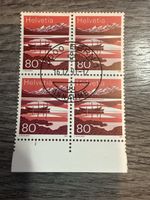 Helvetia Briefmarke, 80 Rappen, Viererblock, Top Zustand! (5