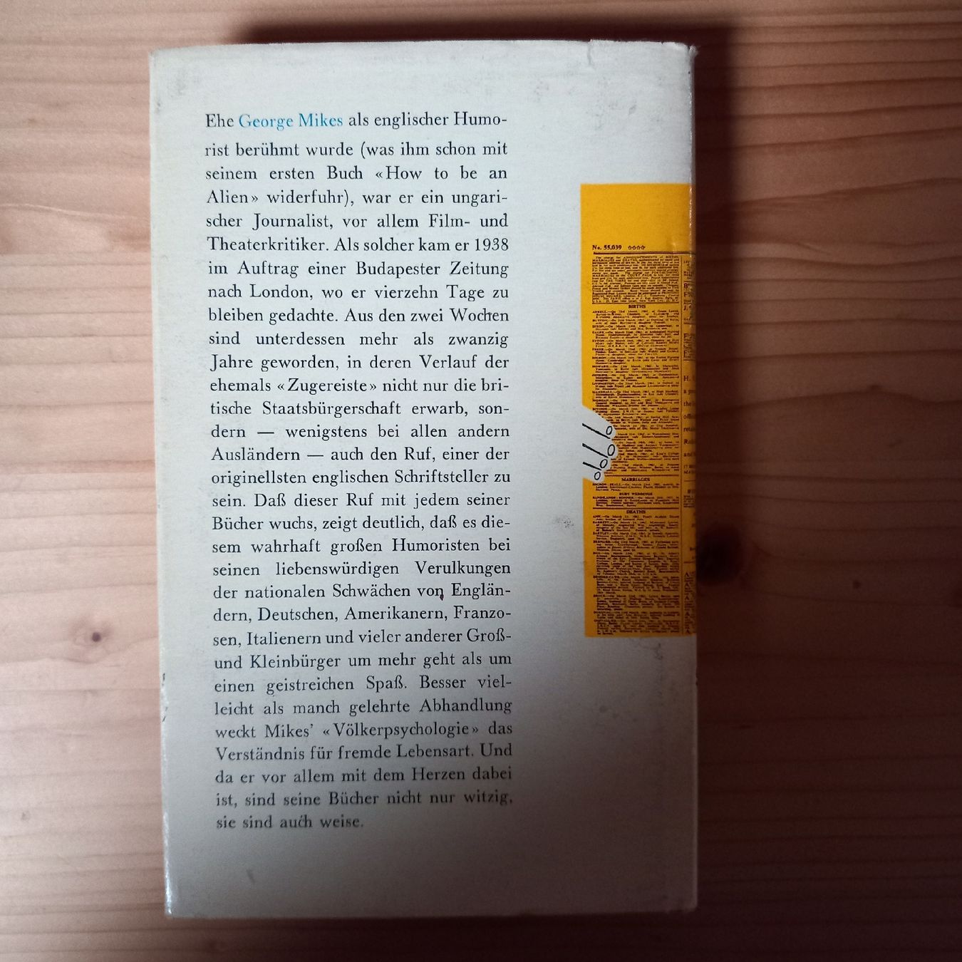 Libri: George Mikes: Wie wird man ein Original? Vintage Buch! – Usato da Näfels venduto da gil_sindamel 1