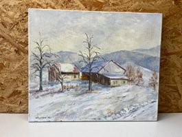 Bauernhaus im Winter von H. Bosshard 98     (ID M477)