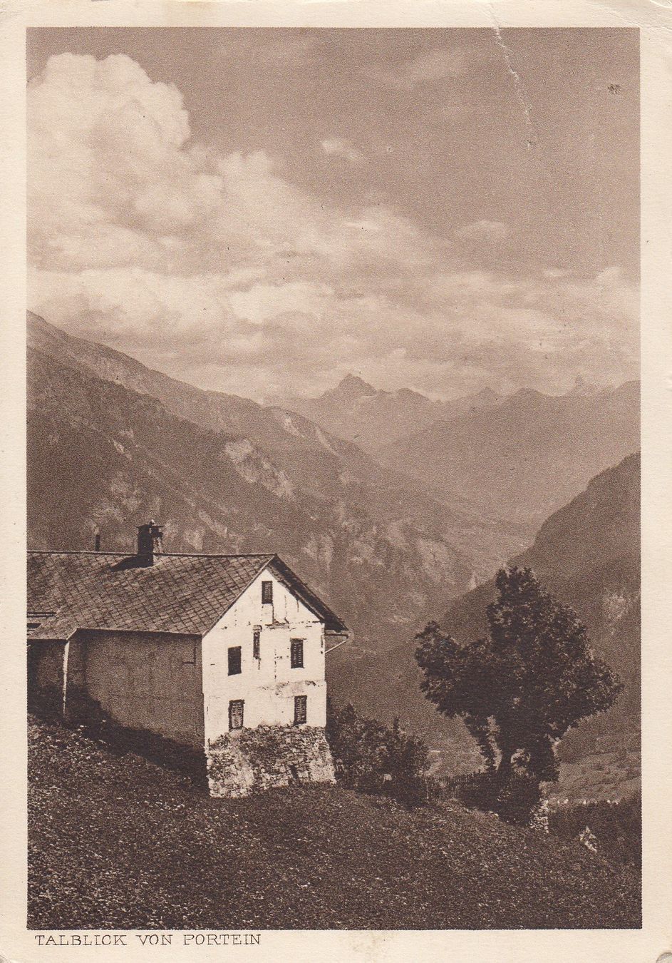 Cartoline postali: Portein   GR   -   Talblick       um 1930 – Usato da Brig venduto da Valcards54