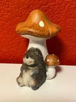 🍄🍂Herbstdeko: Igel mit Pilz, Keramik,