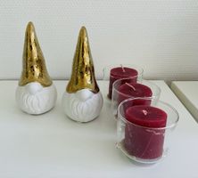 Goldige Zwerge, 2 Stk. Keramik, für Adventszeit!