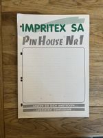 Vintage Verkaufskatalog der Firma Impritex SA mit Pins