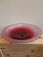 Dekoschale Glas rot violett rund gebrauchter Zustand
