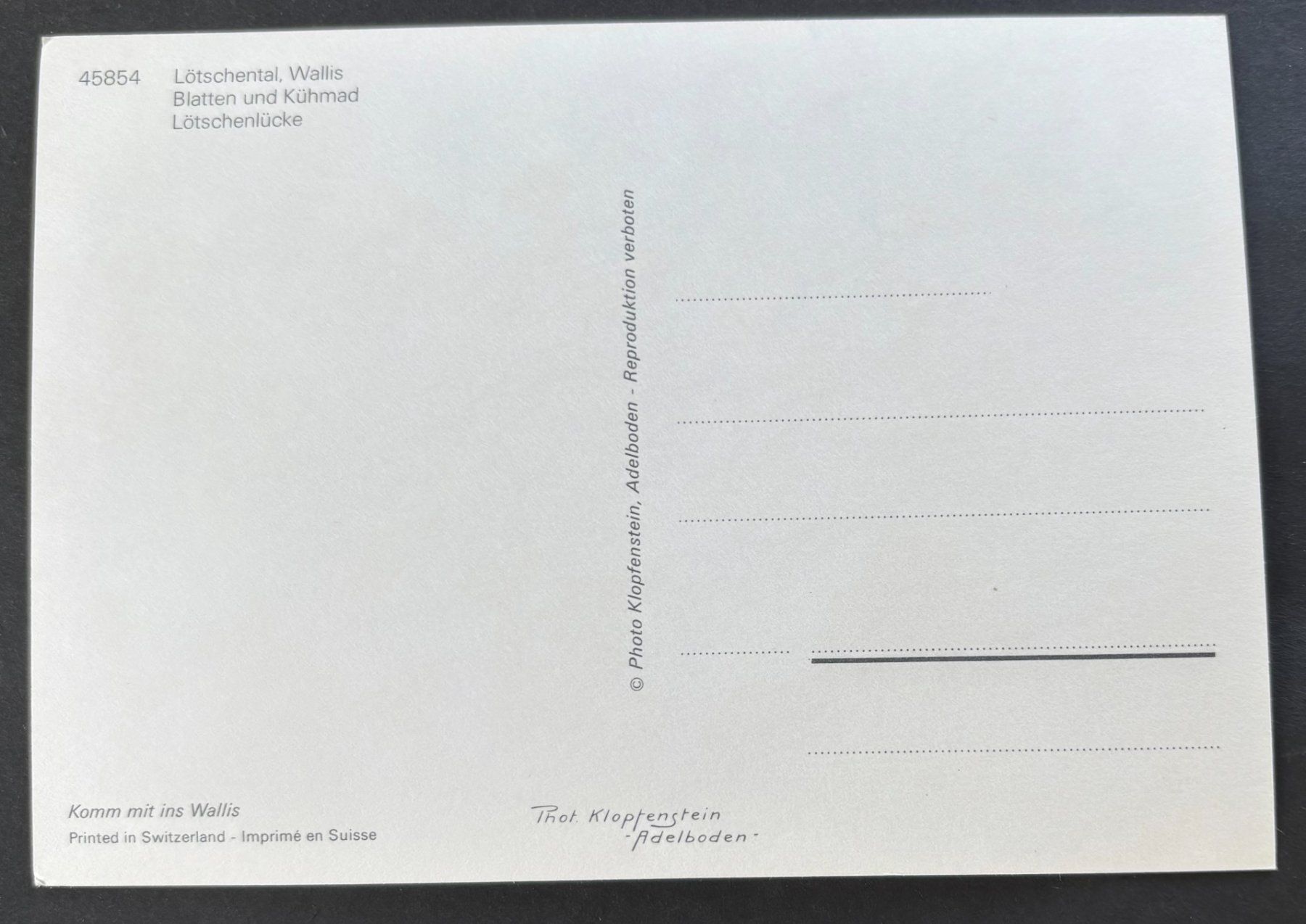 Ansichtskarten: BLATTEN WALLIS – Gebraucht aus Ostermundigen von wini63 1