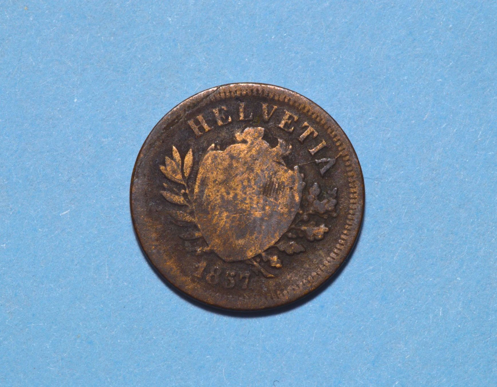 Tutti le monete: 1 Rappen 1857 – Usato da Oberglatt ZH venduto da ZH111 2
