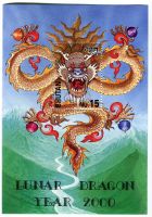 Block "Jahr des Drachen". Bhutan.