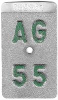 Velonummer Aargau 1955 AG 55