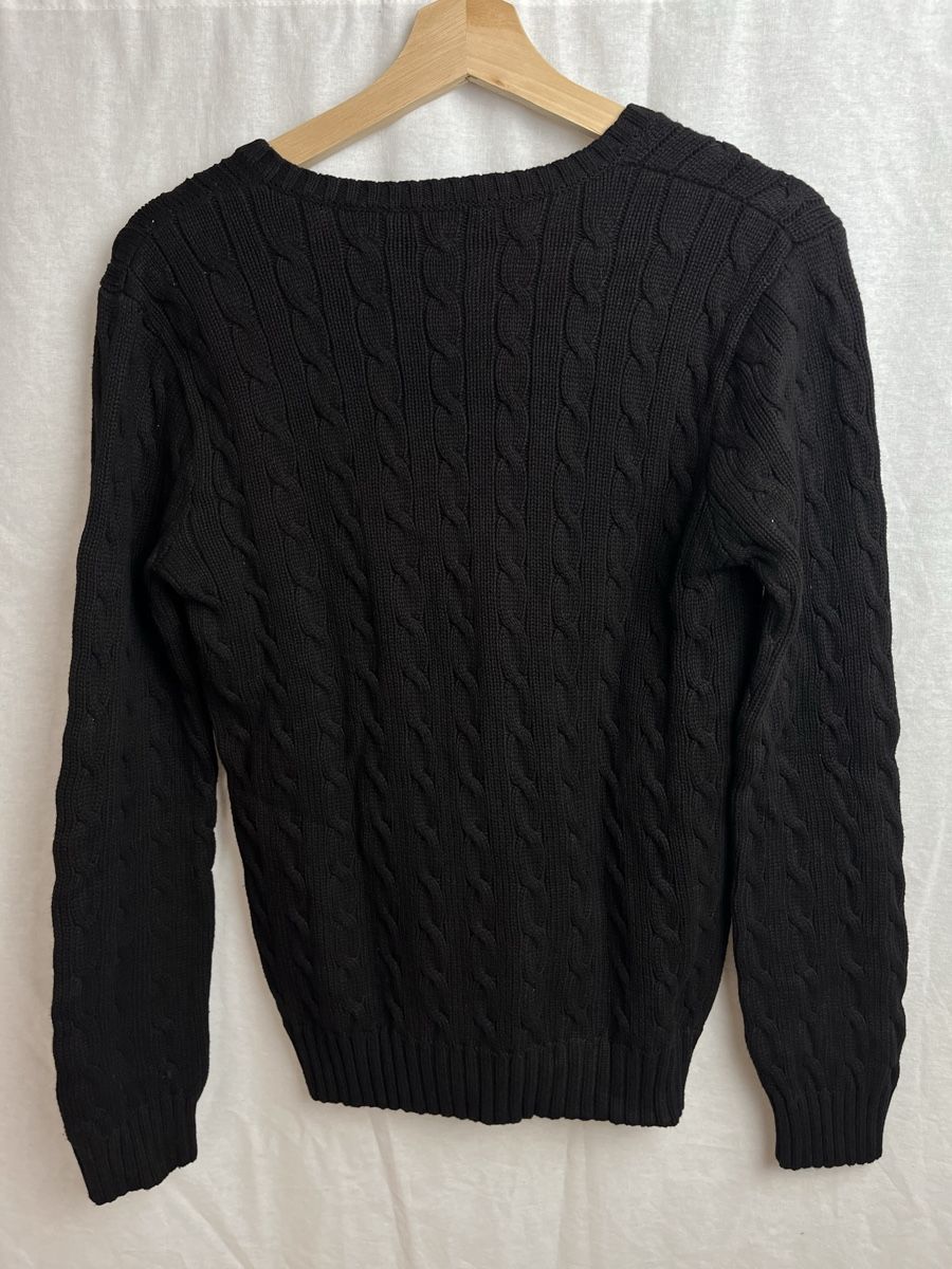 Ralph Lauren Pulls & Sweat-shirts: Pull col V Ralph Lauren noir taille L – Neuf (Voir description) à Les Avanchets par lunedeneige.shop 3