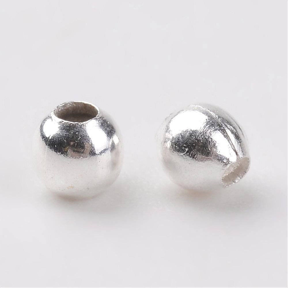 Perle (finte): 100 Perlen Metall mini versilbert 2mm – Nuovo (secondo la descrizione) da Alpnachstad venduto da perlengaby