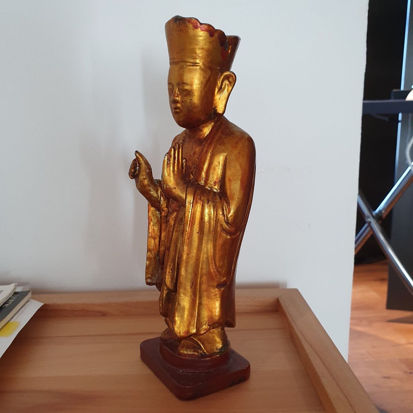Sculture & Statue: Antiker Buddhistischer Mönch Burma/Java,Holz vergoldet – Usato da Sirnach venduto da Lemon04 3