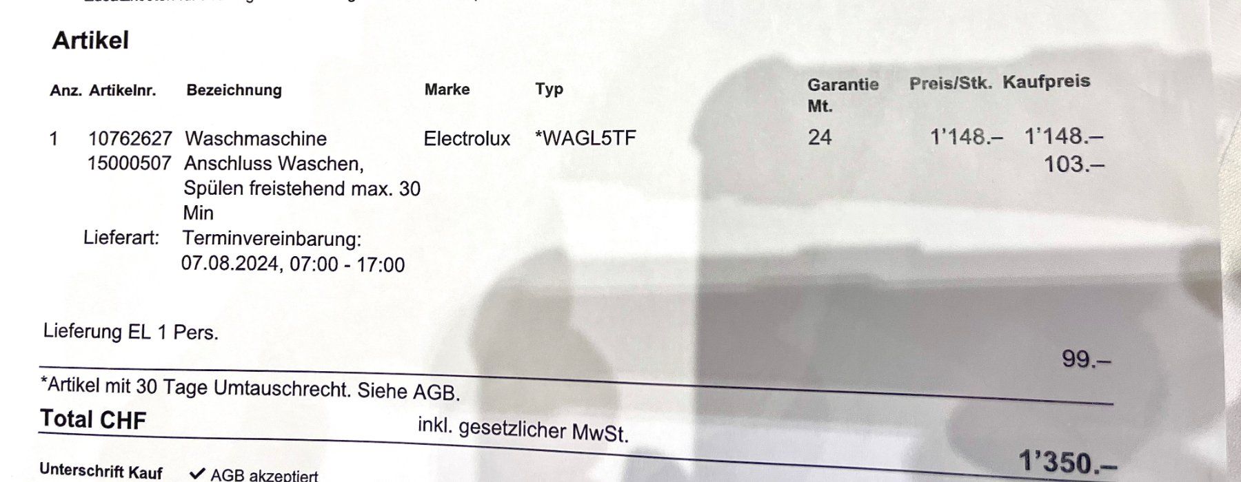 Electrolux Machines à laver: Electrolux WAGL5TF – D'occasion à Bern par postforme18 3