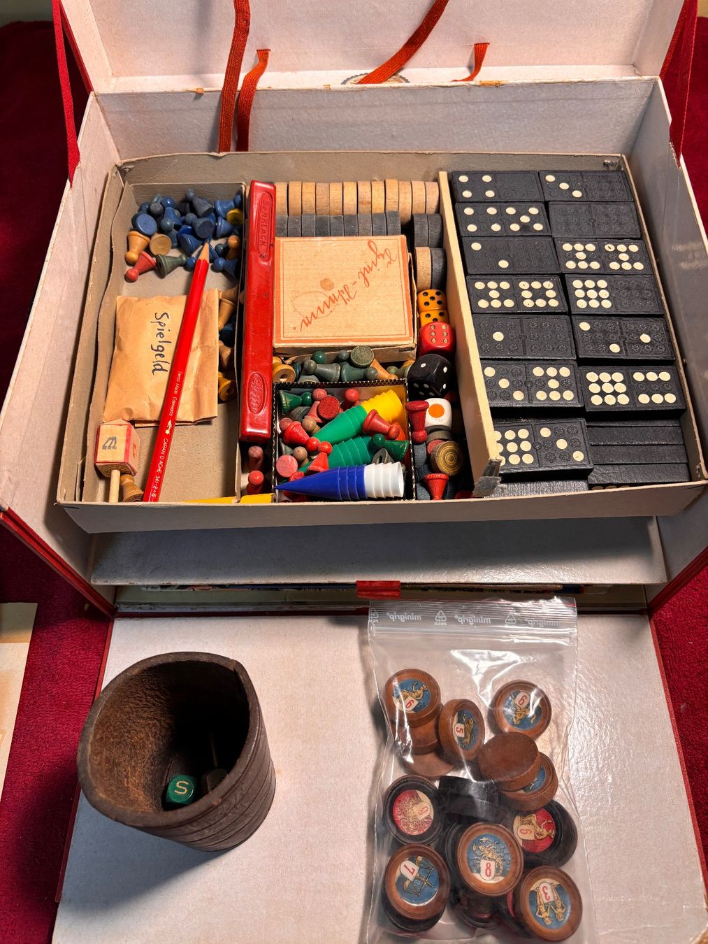 Giochi: Antike Spielesammlung in Schatulle – Usato da Hindelbank venduto da brm_72zv 4