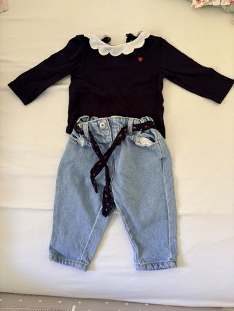 Baby Set Kiabi Oberteil und Jeans Grösse 68