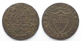 CH WAADT 1/2 Batzen 1816 Billon