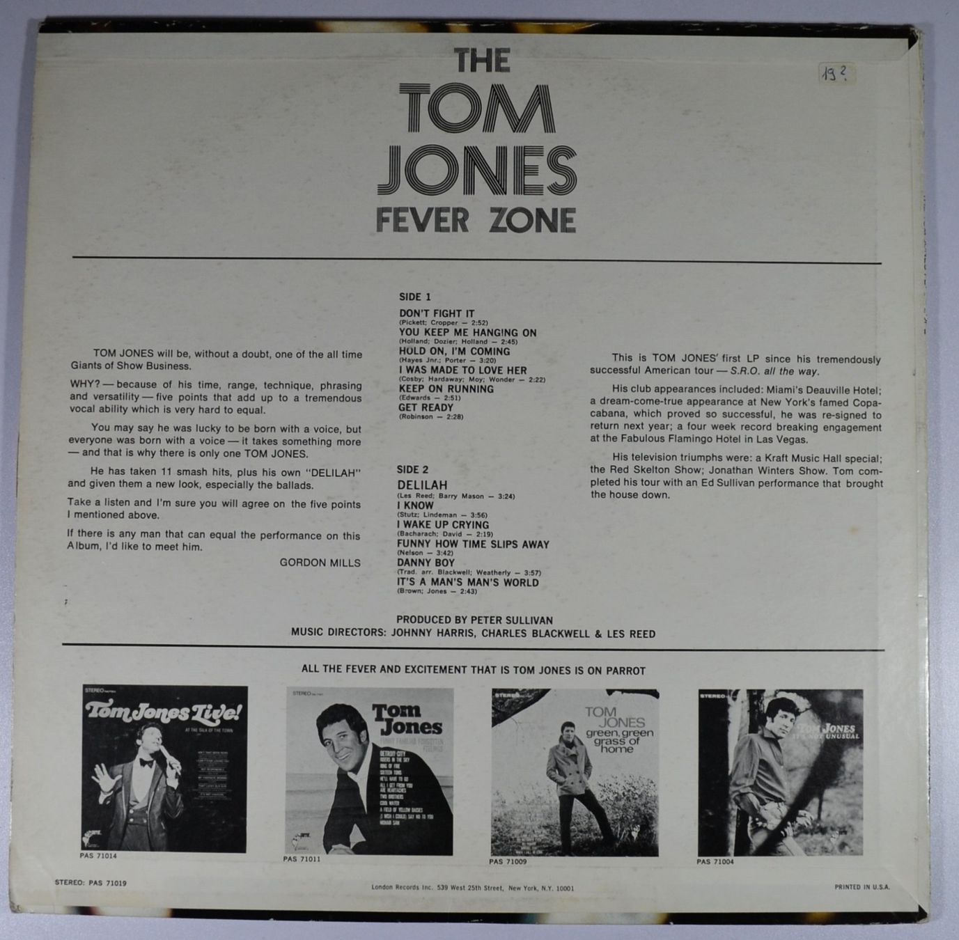 Dischi in vinile: LP: TOM JONES - Fever Zone – Usato da Frenkendorf venduto da Yard-Sale-2000 1