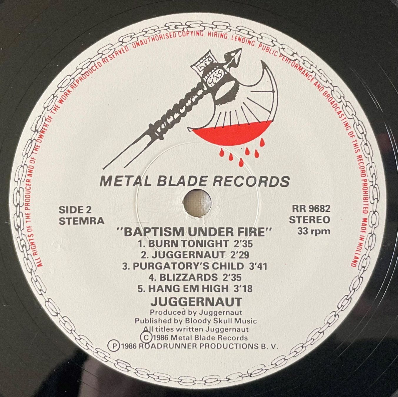 Dischi in vinile: Juggernaut – Baptism Under Fire - LP - 1986 - First Press – Usato da Uster venduto da Zardodel 5