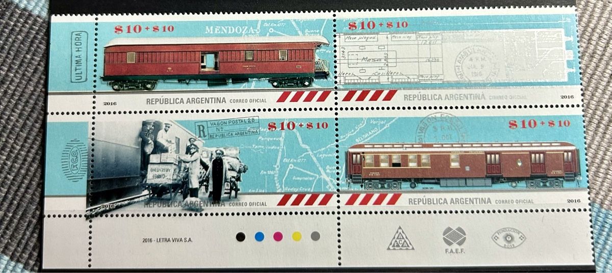 Tutti i francobolli: Rare Bloc à surcharge sur le train, Argentine – Nuovo (secondo la descrizione) da Petit-Lancy venduto da Pierre_le_voyageur