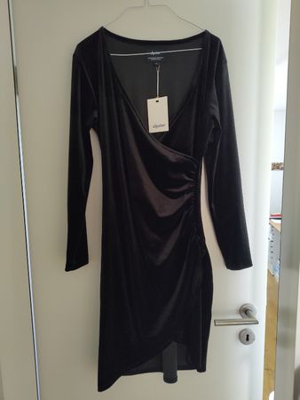Zipster Stillkleid schwarz Samt, Gr. M