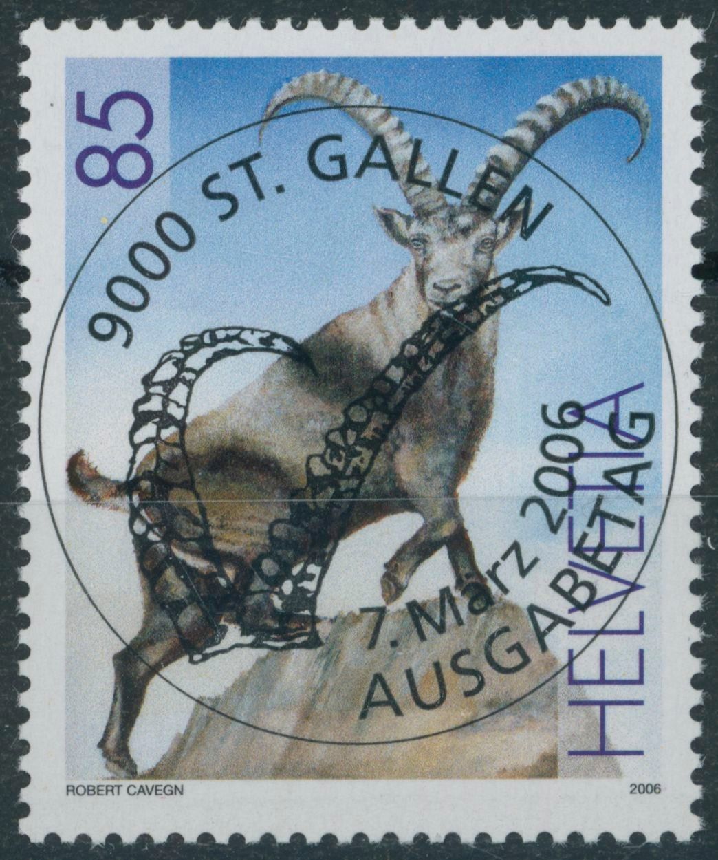 Tutti i francobolli: 2006 - Steinbock - Ersttag Voll Stempel ET – Usato da Schindellegi venduto da leecollect