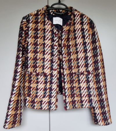 Sandro Paris Blazer / kurze Jacke Houndstooth Tweed Gr. 36