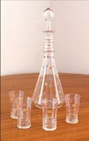 Vintage-Set Glaskaraffe mit 4 Gläser,1950er/60er Jahren