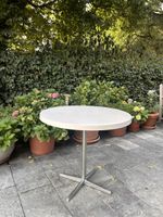 Runder Gartentisch Balkontisch Weiss Metallfuss klappbar