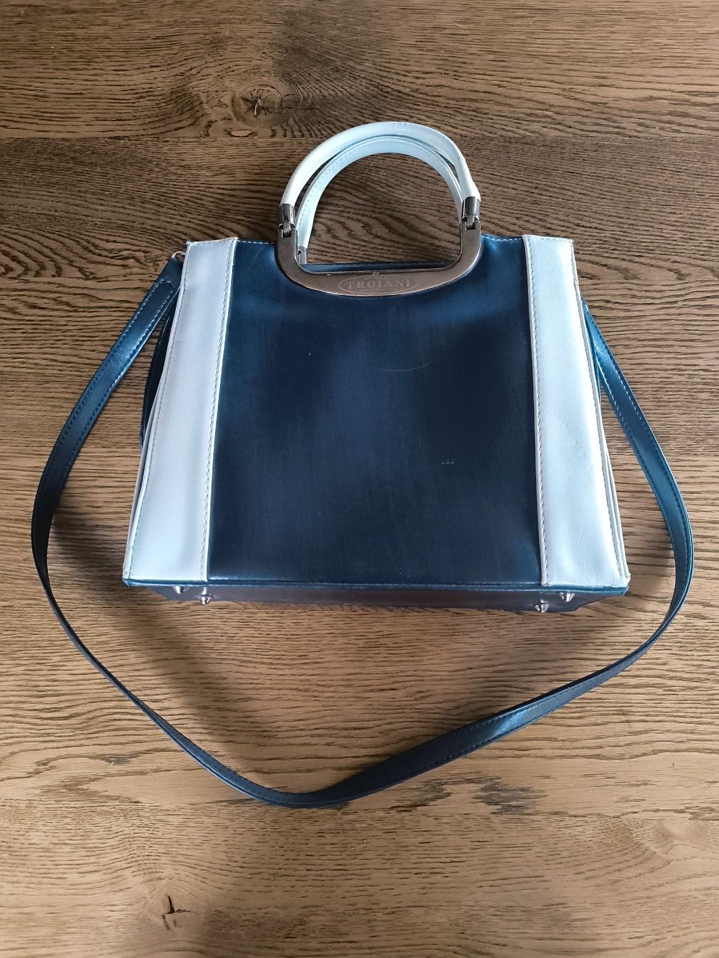 Borse da donna: Edle Vintagetasche in blau/crème – Usato da Schaffhausen venduto da gab_v5qf