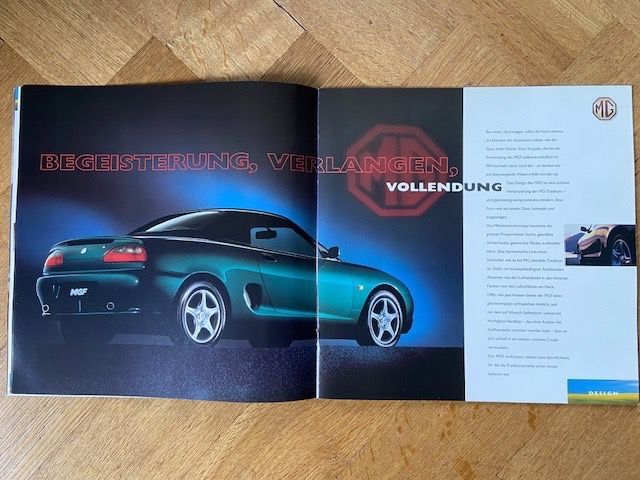 MG Dokumente: MG MGF Prospekt Grossformat deutsch CH Brochure ca 1995 1996 – Gebraucht aus Langenthal von Andreasdavidk 5