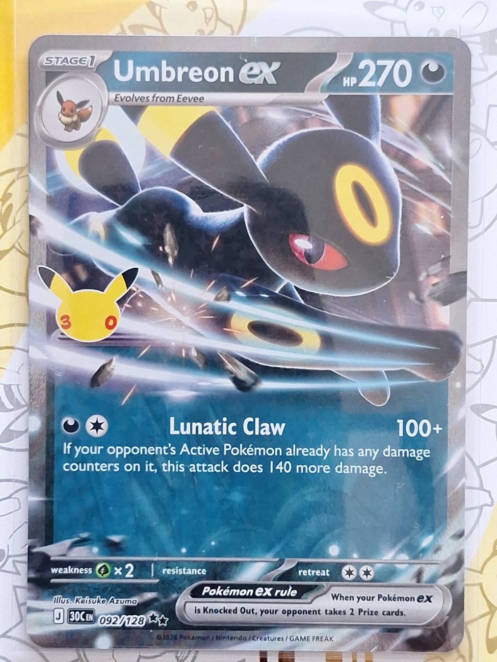 Pokémon Carte collezionabili: Umbreon Ex - 30th Celebration - Pokémon – Usato da Altstätten SG venduto da GGsGameshop