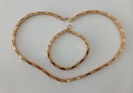 Goldfarbenes Halskette und Armband, neuwertig