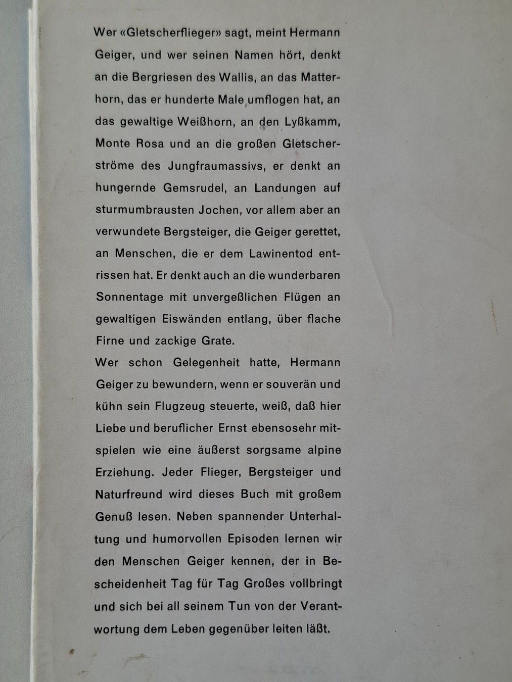 Bücher: Buch: Der Gletscherflieger Hermann Geiger – Gebraucht aus Grenchen von Schlussliecht 2