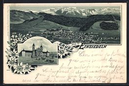 Litho Einsiedeln, Teilansicht, Kloster