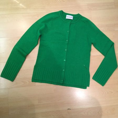 Herzensangelegenheit Strick Jacke grün mit Cashmere Gr 34