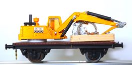 KLEINER SCHIENEN-BAGGER-KRANEN SPUR 0 MIT ZUBEHÖR