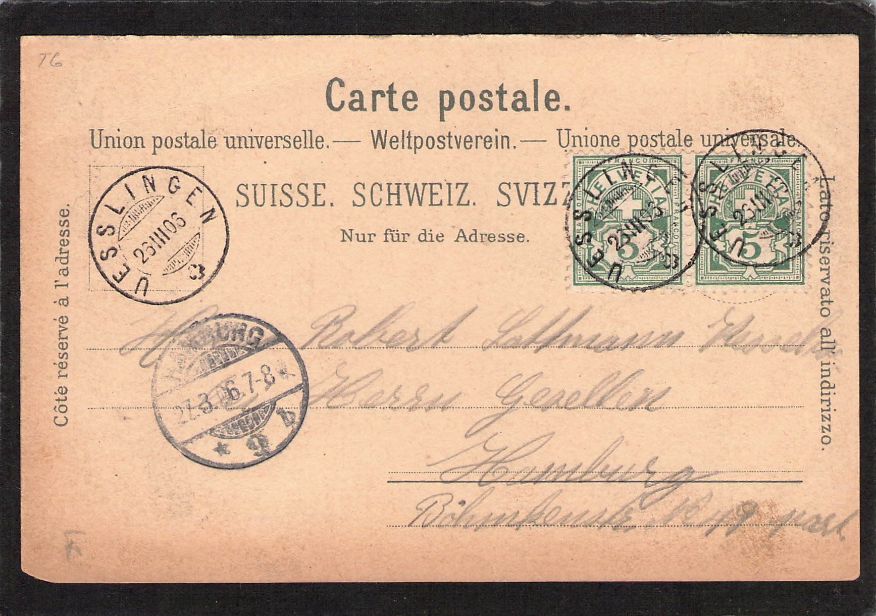 Ansichtskarten: Litho: Uesslingen Tg , gel. 1906 , 5 bild – Gebraucht aus Reichenburg von Pipo-67 1