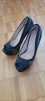Schwarze Peep-Toe High Heels mit Strass  Via Giulia Gr. 38