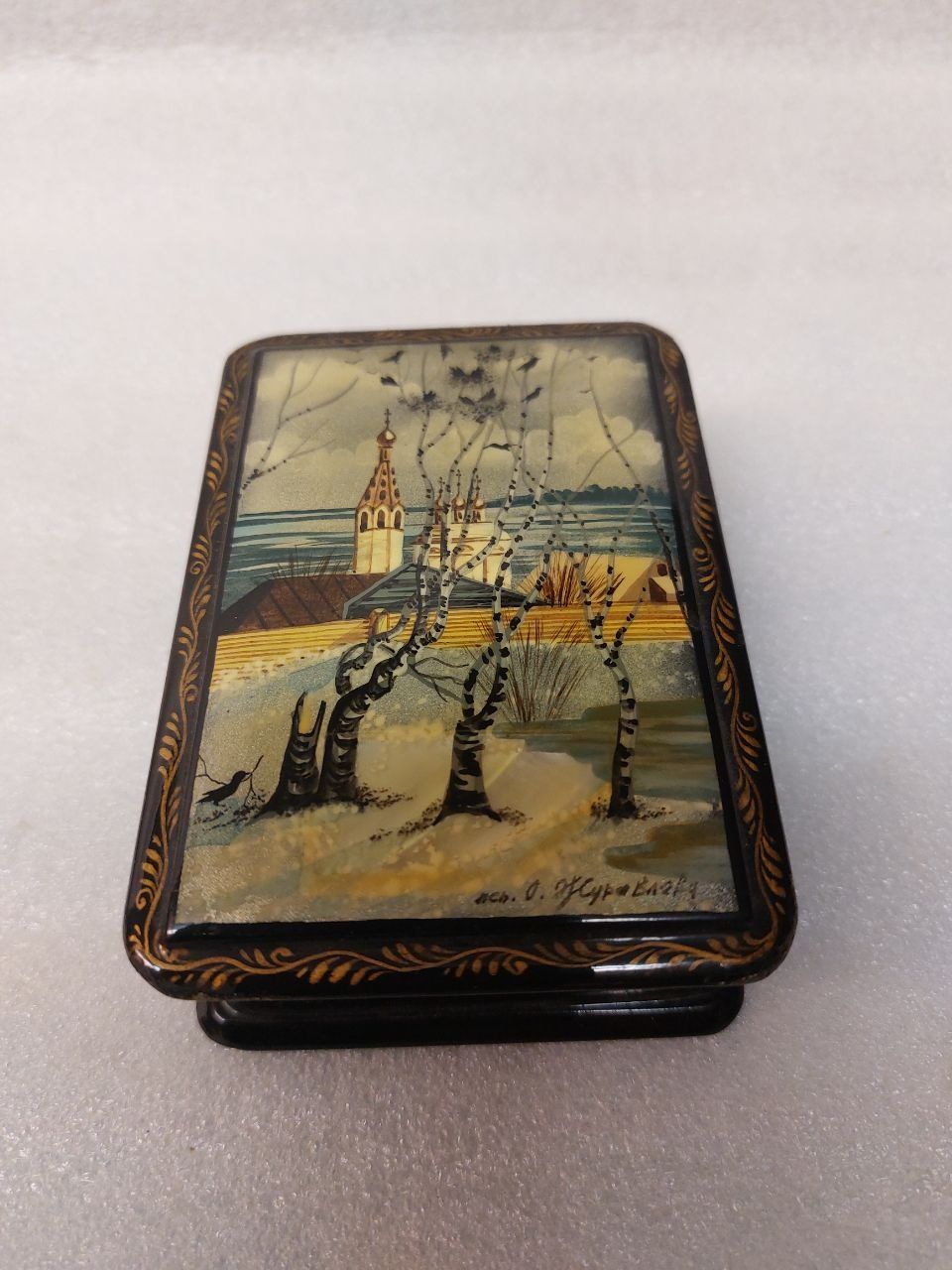 Dosen: Hand-painted Russian box – winter scene – Gebraucht aus Pambio Noranco von TREBORLOP