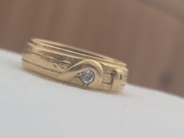 Bague or 18K diamant femme homme 11.15 g 