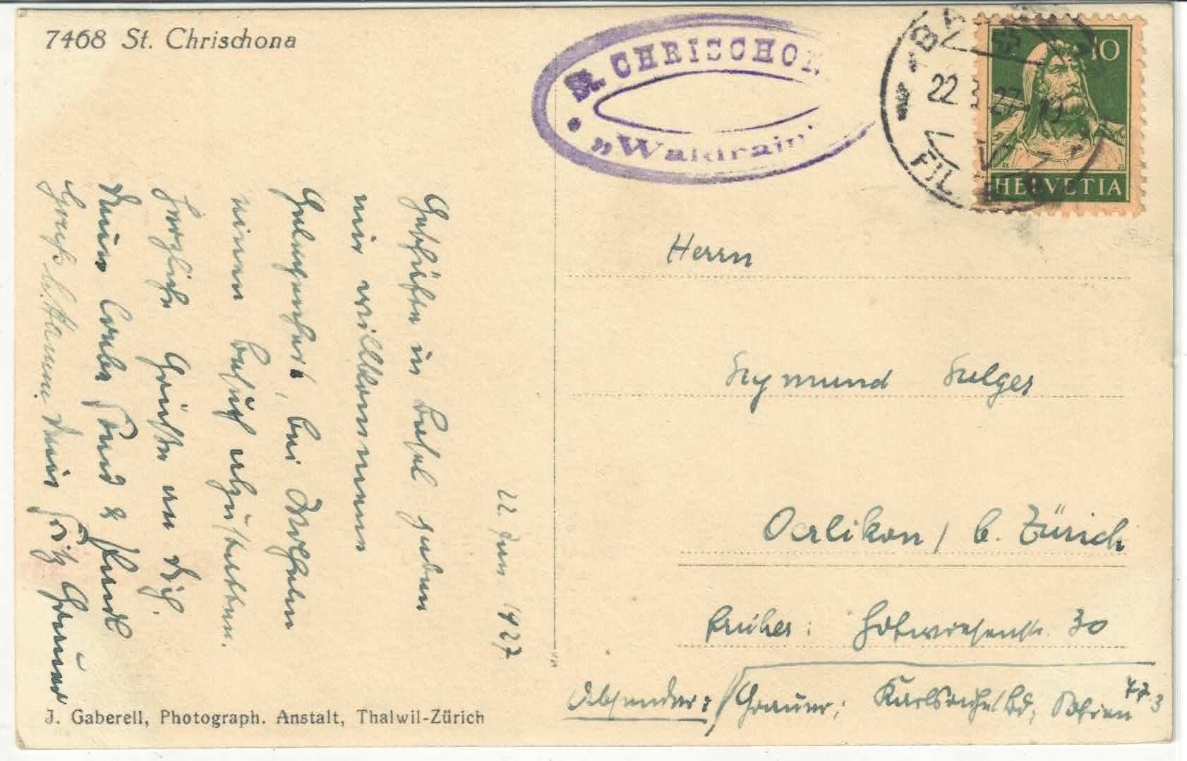 Cartoline postali: St. Chrischona - Kirche im Frühling – Usato da Ettingen venduto da Kartenplanet 1
