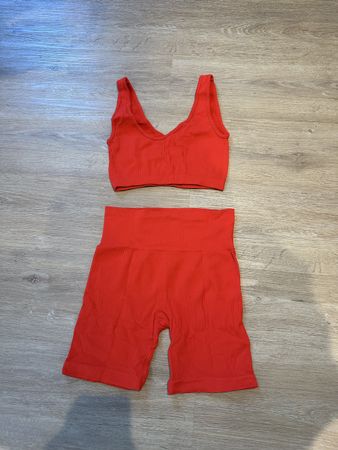 Pull&Bear XS / S red ribbed gym set Sport / Lounge Set
