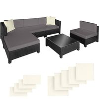 Rattan Lounge inkl. Bezüge in 2 Farben Gartenmöbel VELTRIS