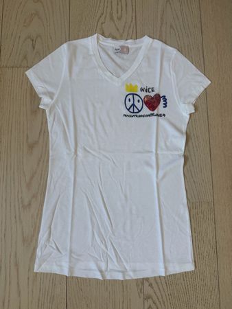 White V-neck Tee from Iceberg - Size S
